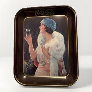 Vintage 1970s Coca-Cola "Drink Coca-Cola" "Lady With a Glass" 1920s Repo Tray